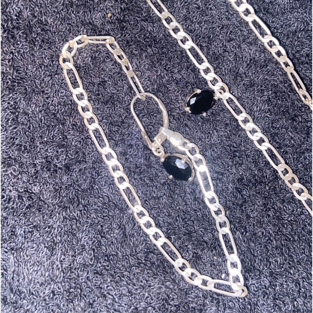 Custom bracelet and chain sterling silver figaro
